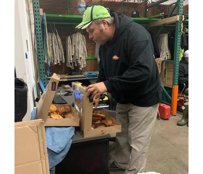 Big decisions Friday morning, water technician choosing a donut!