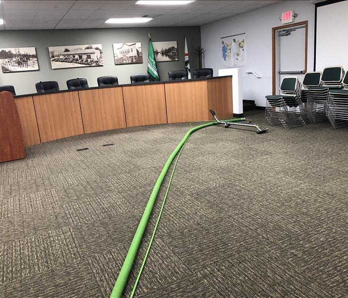 Water damage in a public office.